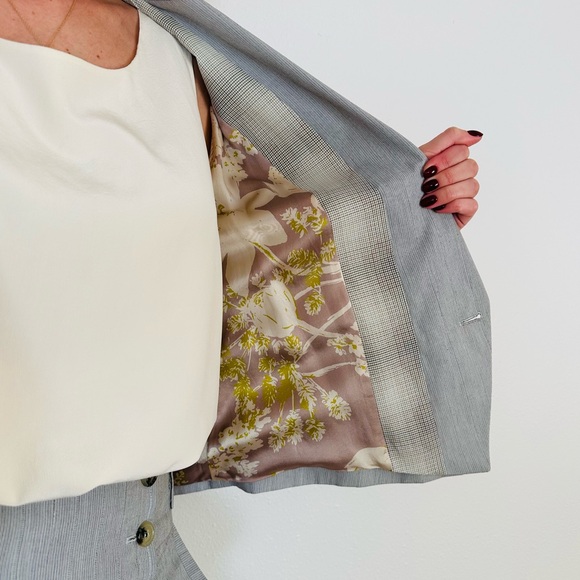 Kenzo double breasted blazer and wide leg pants striped 100% cotton suit - Picture 7 of 16